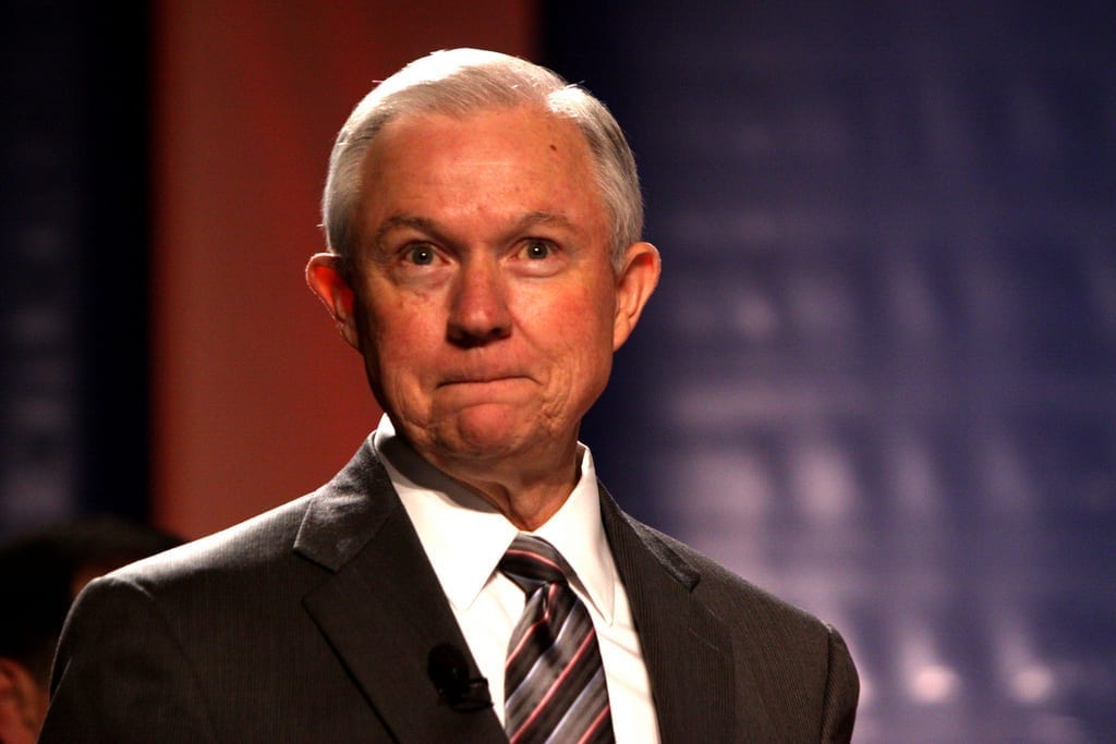 U.S. Attorney General Jeff Sessions; image by Gage Skidmore, via Flickr, CC BY-SA 2.0, no changes.