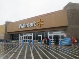 Walmart entrance; image by Random Retail, via Flickr, CC BY 2.0, no changes.