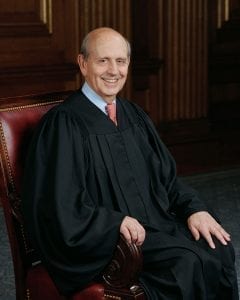 Justice Stephen Breyer; image by Collection of the Supreme Court of the United States, Photographer: Steve Petteway, Public domain, via Wikimedia Commons.