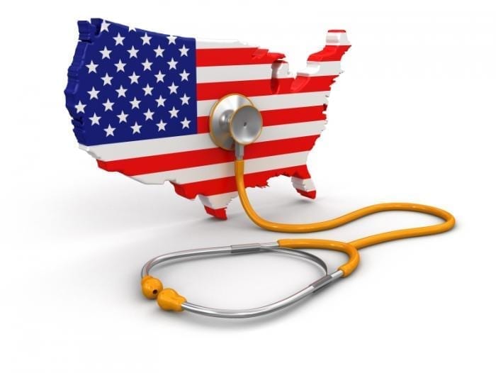 Image of a Model of the U.S. with Stethoscope