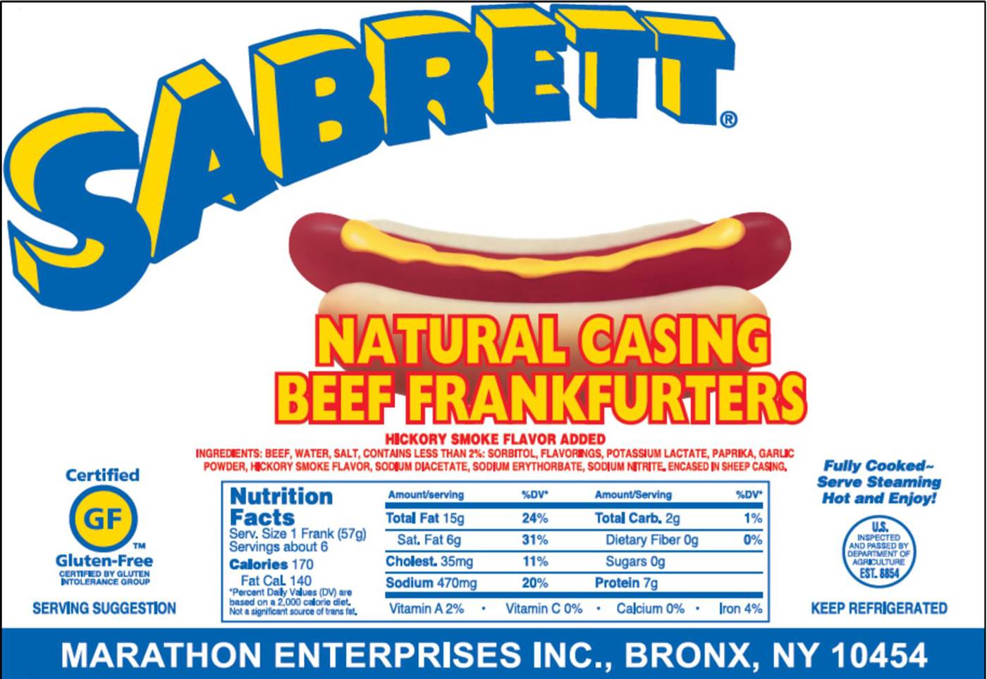 Image of Recalled Sabrett Hot Dogs
