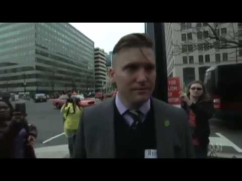 White nationalist Richard Spencer punched in the face while being interviewed on January 20th, 2017, posted by Sarah Burris. This is the beginning of the Punching Nazis meme.