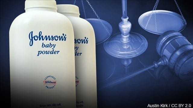 J&J Baby Powder and the scales of Justice; image courtesy of Austin Kirk CC by 2.0.