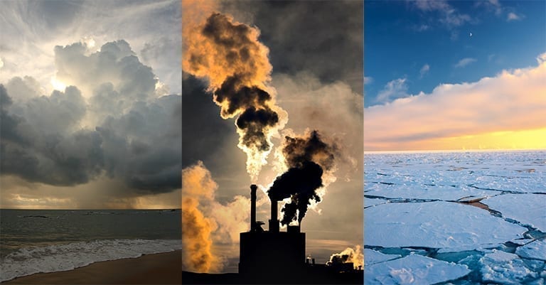 Various aspects of climate change; image courtesy of www.climate.nasa.gov.