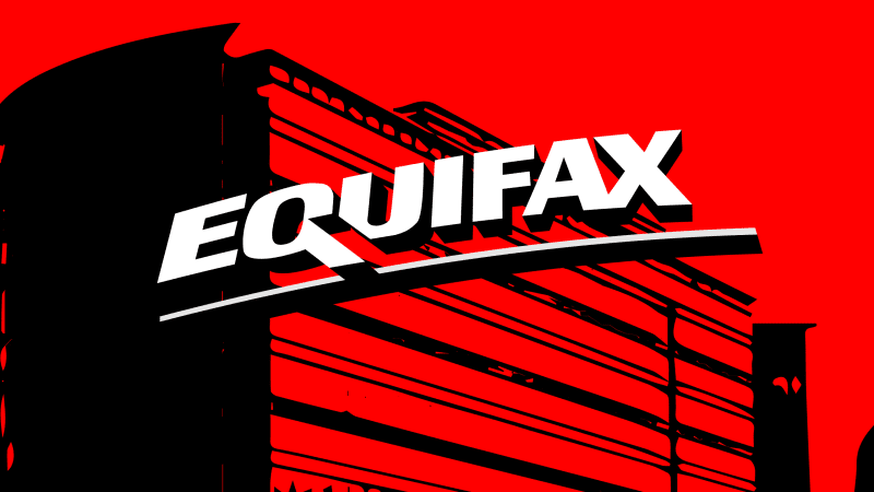 Image with the word 'Equifax' in white on red background