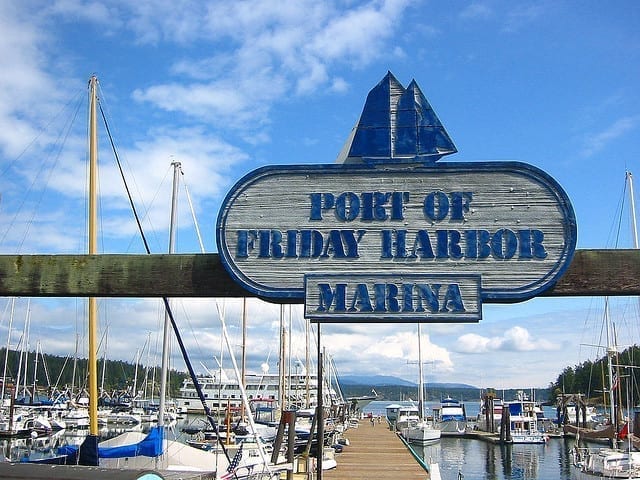 Image of the Port of Friday Harbor Welcome Sign