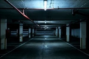 Image of a dark parking garage