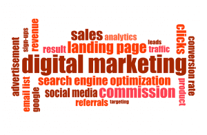 Digital Marketing terms; image courtesy of typographyimages via Pixabay.com CC0 Creative Commons.