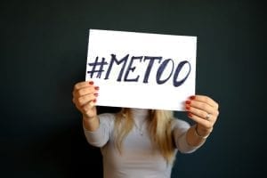 Image of a sign with the #MeToo hashtag