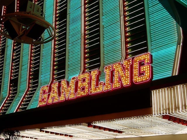 Gambling marquee; image by Joel Kramer, via Flickr, CC BY 2.0, no changes.