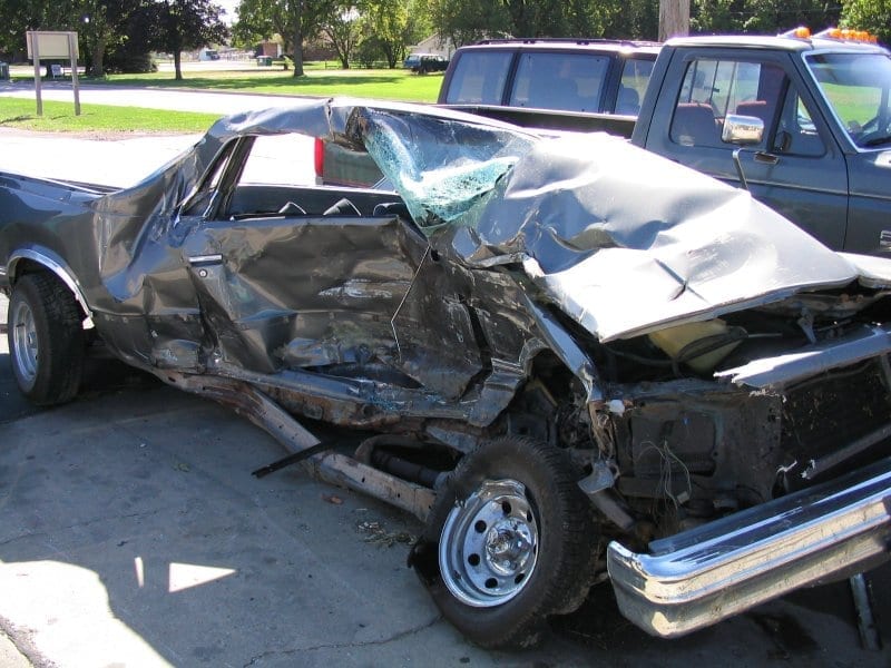 Car accident; image by Dori, Public domain, via Wikimedia Commons.