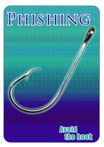 Phishing: Avoid the hook; U.S. Air Force graphic by Airman Shawna L. Keyes, public domain.