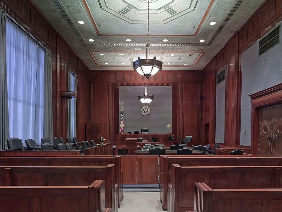 Image of an empty courtroom