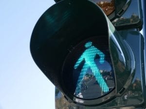 Image of a Pedestrian walk signal for crosswalk