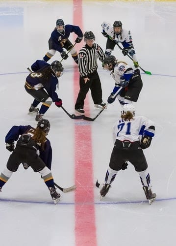 Image of female ice hockey players