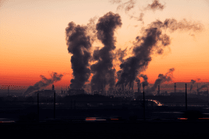 Air pollution at sunrise; image by SD-Pictures, via Pixabay, CC0.