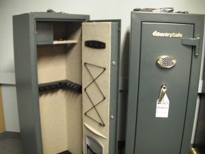 Gun safe; image by IssueLips, via Wikipedia, public domain.