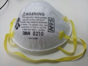 An N95 particulate mask.