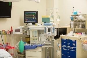 Hospital room with monitoring equipment; image by Swapnil Acharya, via Unsplash.com.