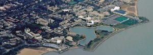 Northwestern's Evanston campus on Lake Michigan