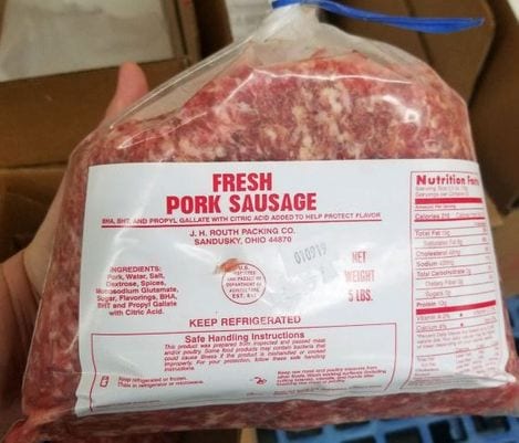 Recalled Pork Sausage