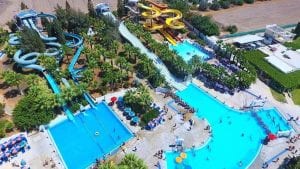 Aerial view of a waterpark