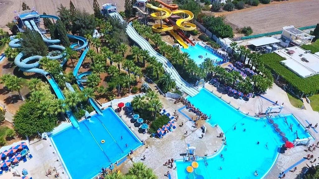 Aerial view of a waterpark