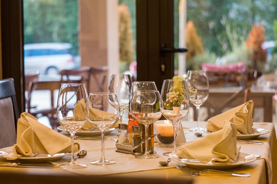 Inside a restaurant