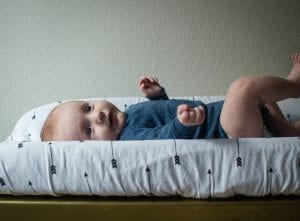 Baby on a changing table