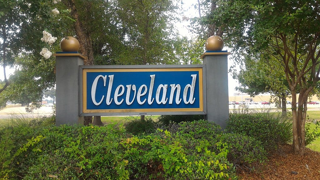 Cleveland, Mississippi welcome sign