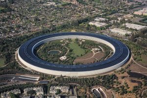 Apple Park, the corporate headquarters of Apple Inc., located in Cupertino, California