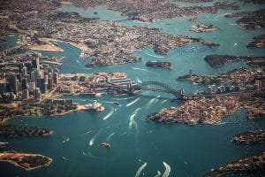 Birdseye view of Sydney, Australia; image by Jamie Davies, via Unsplash.com.