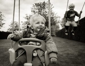 Children swinging