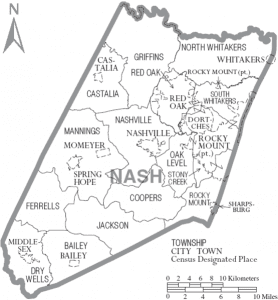 Map of Nash County, North Carolina