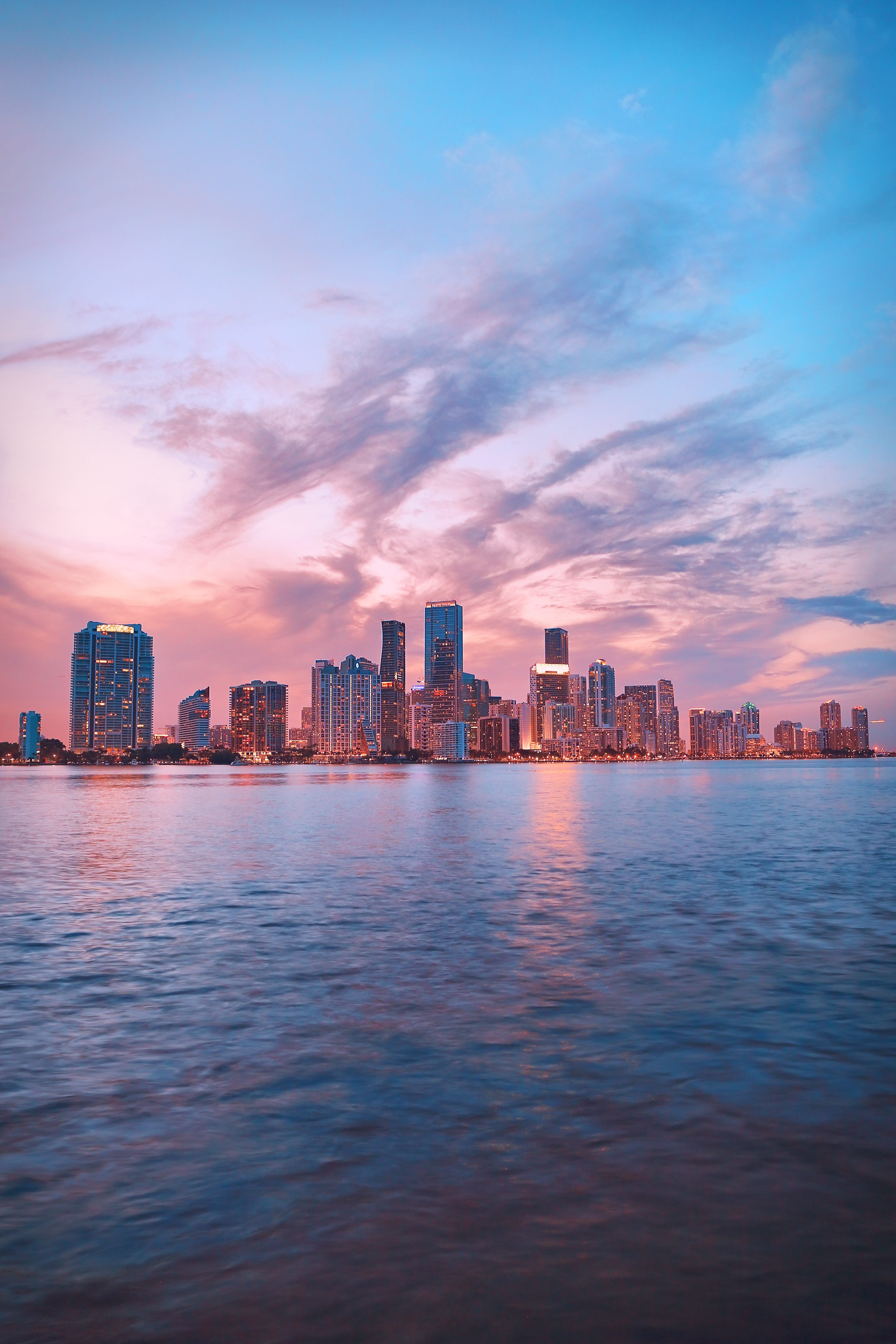 Rickenbacker Causeway, Miami, at sunset; image by Muzammil Soorma, via Unsplash.com.