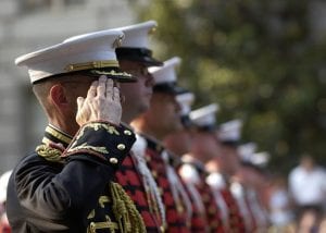 Military soldier saluting