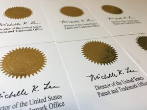 Samples of official registered trademark seals; image by MyBrandMark.com, via Pixels.com.