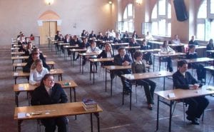 Students sitting for a standardized test