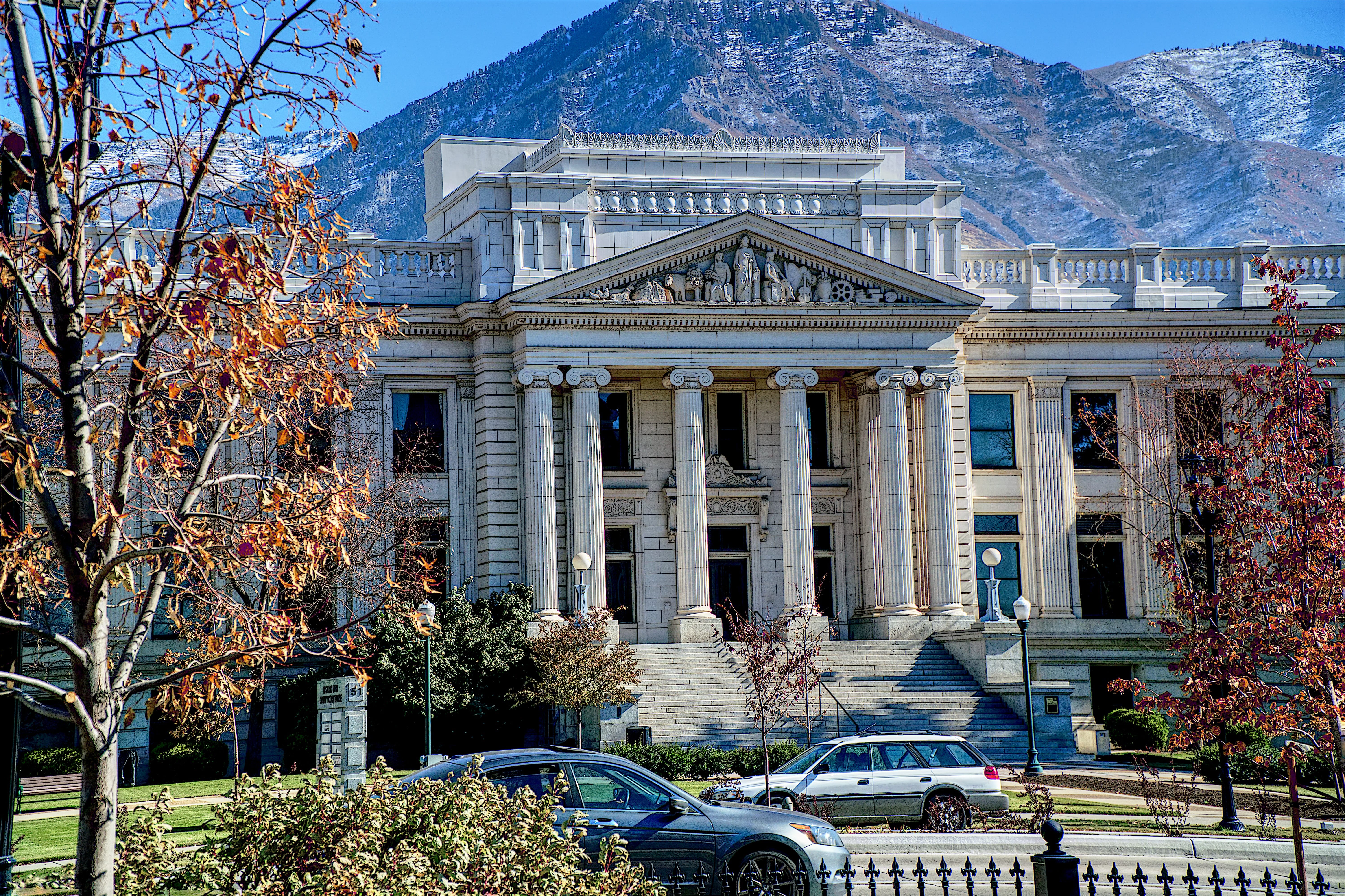 Started in 1919 and completed in 1926 at a cost of $576,000 the Utah County Courthouse is an Original Greek design and not a copy of any other structure. Image by Michael Hart, via Unsplash.com.