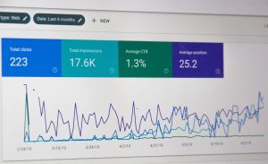 Monitor screengrab of website analytics; image by Webaroo, via Unsplash.com.