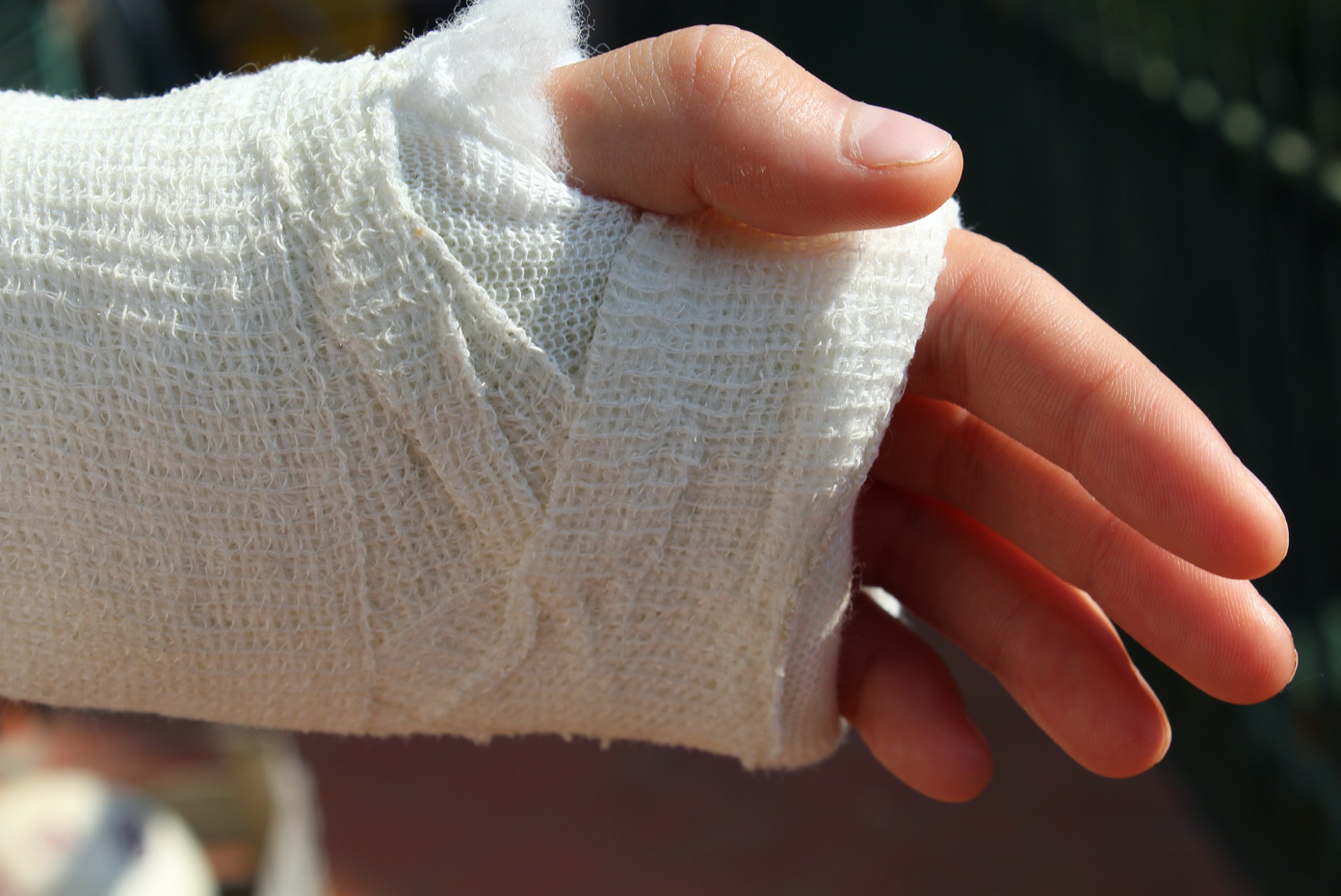 Bandaged hand; image by sferraio1968, via Pixabay.com.