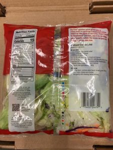 Recalled Garden Salad Label