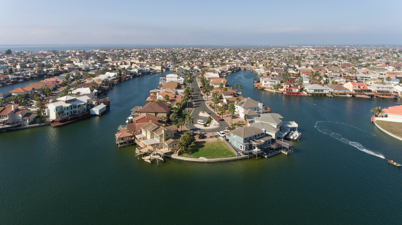 Aerial view of Padre Island, Texas; image by Matthew T. Rader, via Unsplash.com.