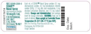 Recalled Nasal Spray product label