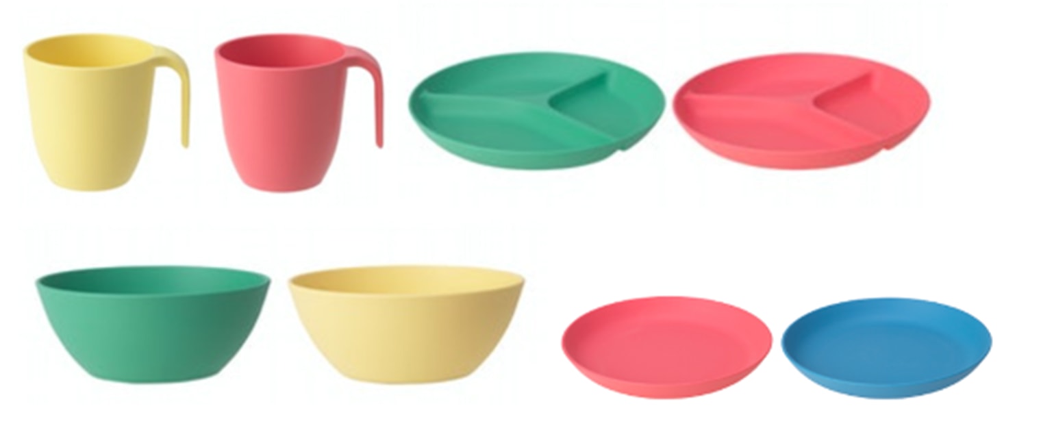 Recalled bowls, plates, and mugs