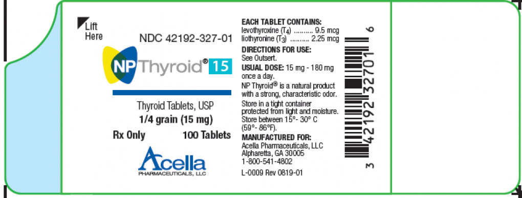 Recalled thyroid medication label