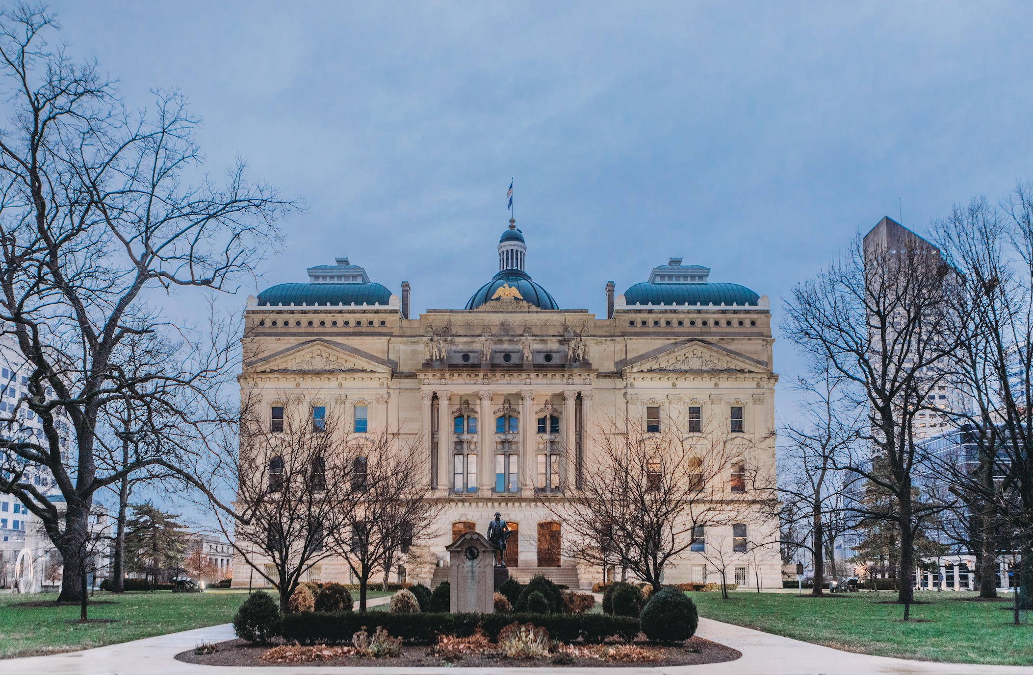 Indiana State House on a cloudy winter day; image by Steven Van Elk, via Unsplash.com.