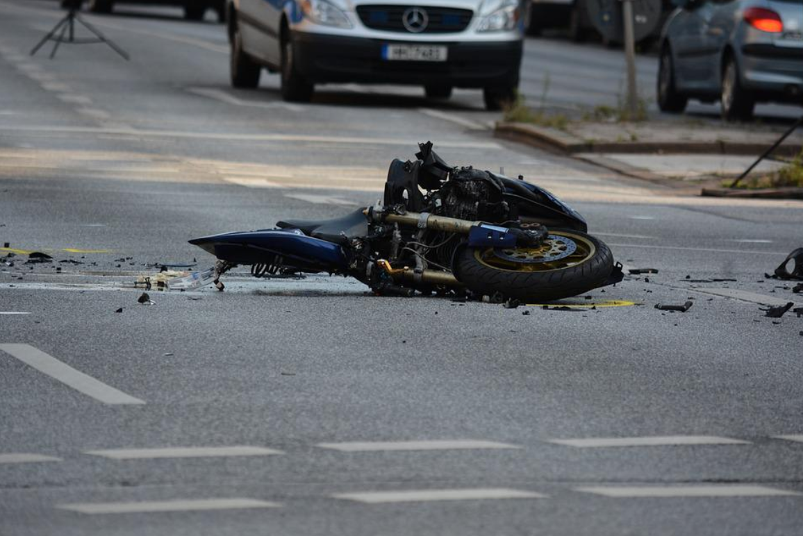 Destroyed motorcycle; image by fsHH, via Pixabay.com.