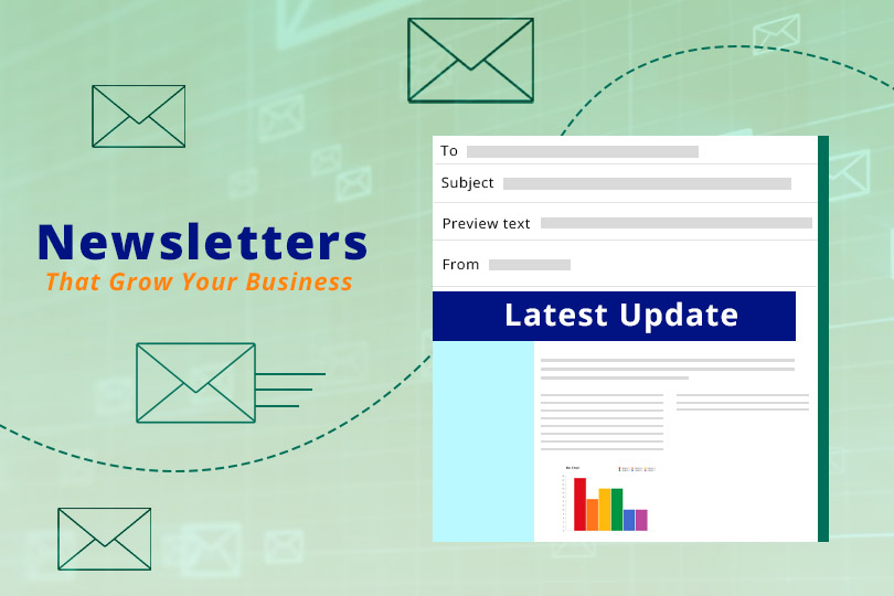 Newsletters that grow your business graphic by author.