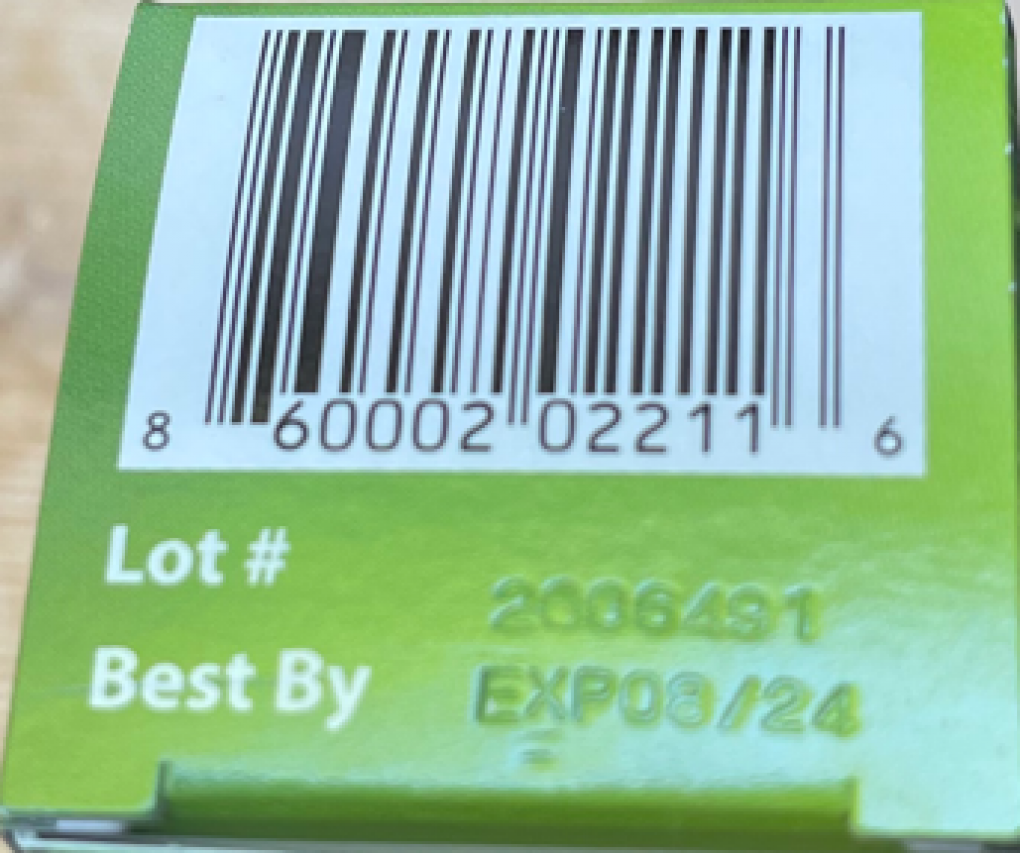 Recalled allergy medicine label